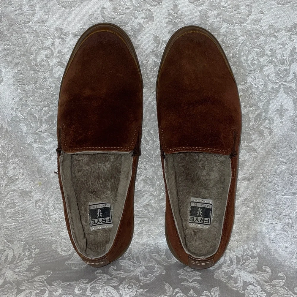 Frye Women’s Rich Brown Suede Slip-Ons. Size 7.5 M - Picture 1 of 8